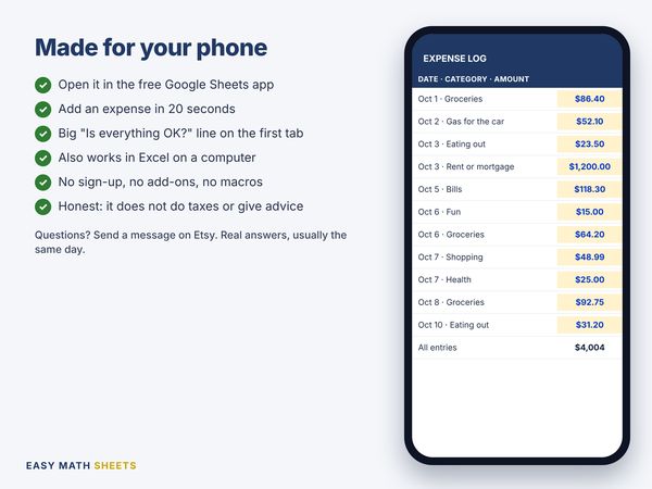 The Expense Tracker on a phone